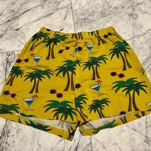 Mara Hoffman Yellow Tropical Print Pajama Shorts